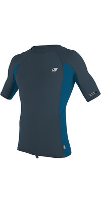 2024 O'Neill Mens Premium Skins Short Sleeve Rash Vest 4169B - Cadet Blue / Ultra Blue